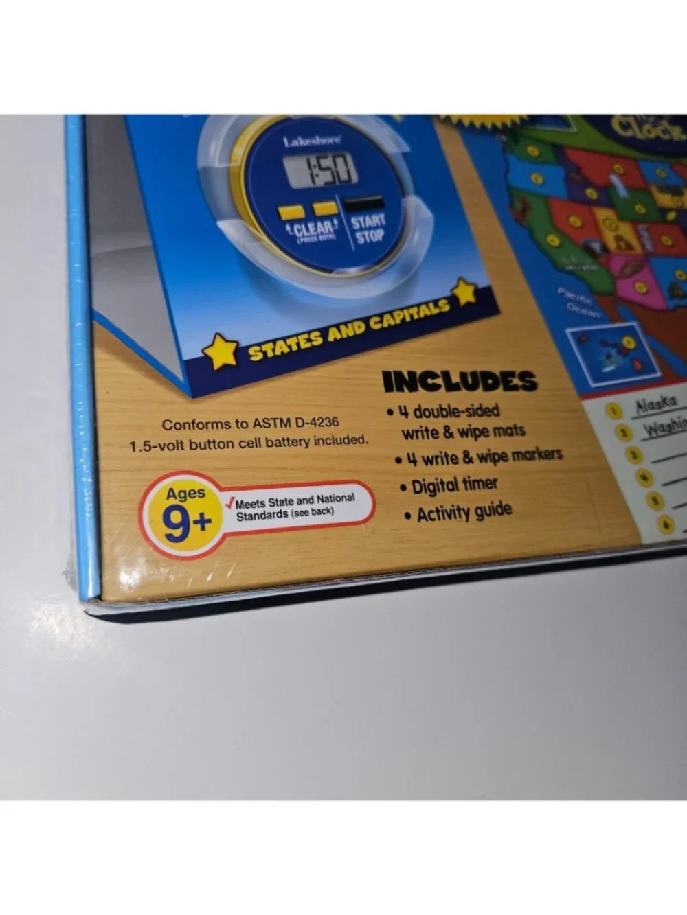 NEW Lakeshore Beat Clock US States & Capitals Mats Markers Timer FACTORY SEALED